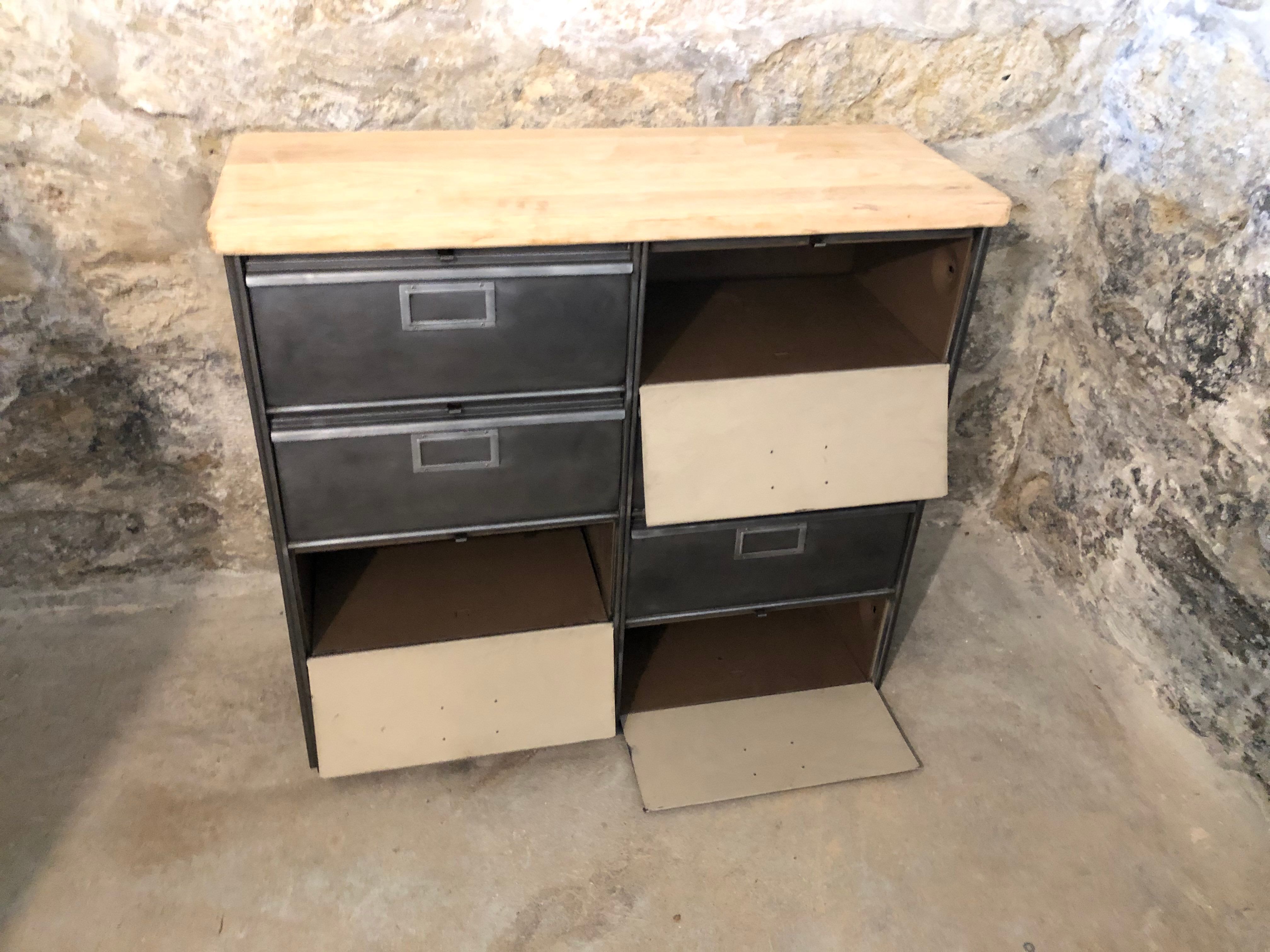 Ronéo furniture with industrial metal wood valves