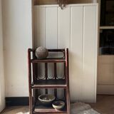 dark brown bamboo shelf