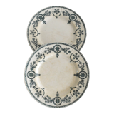 Two flat plates iron earth opaque porcelain by Gien Malmaison