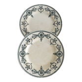 Two flat plates iron earth opaque porcelain by Gien Malmaison