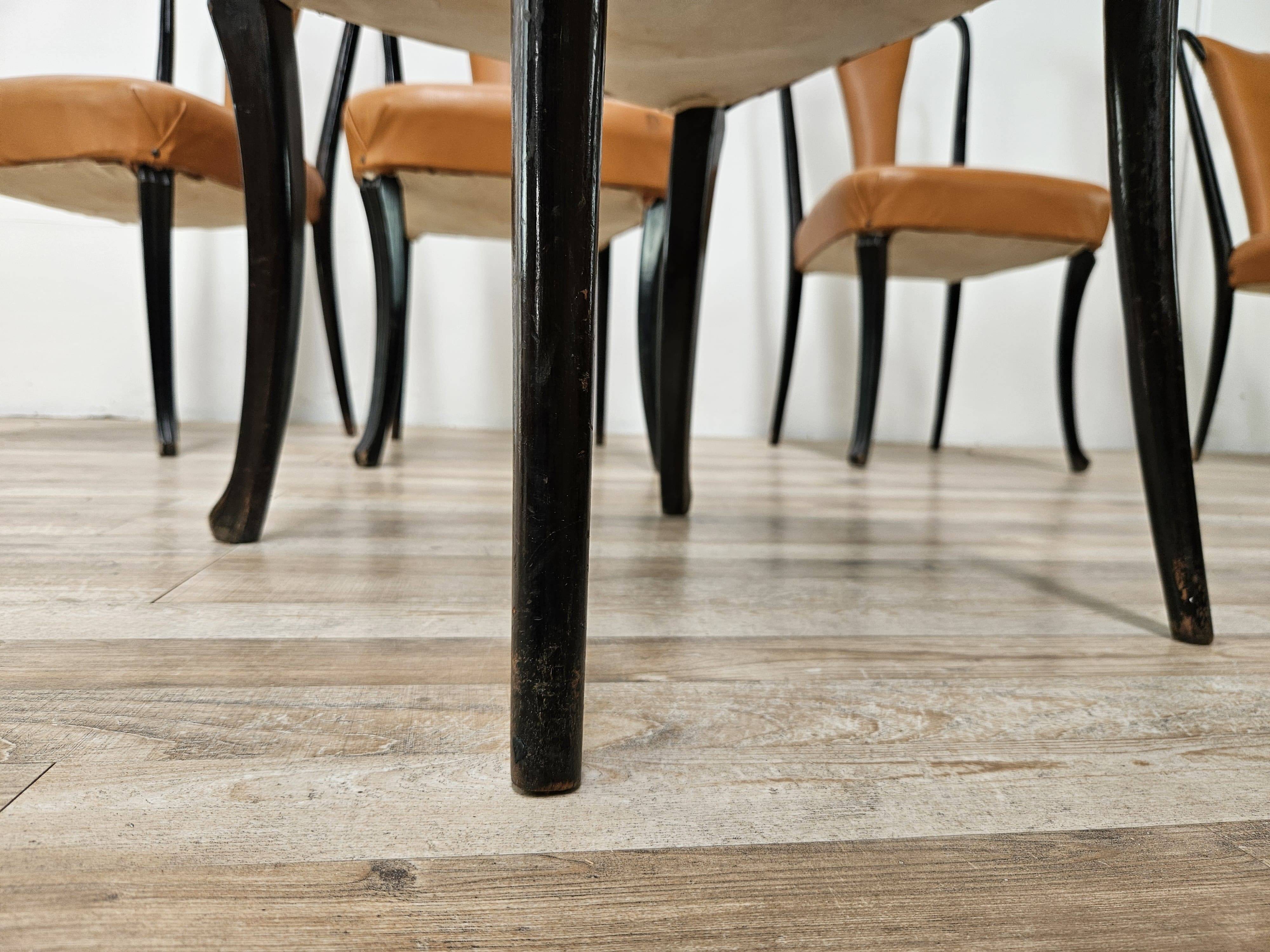 Set of 6 dining chairs by Vittorio Dassi from the 1950s
