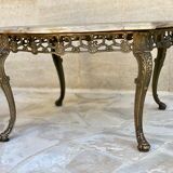 Table basse laiton et marbre