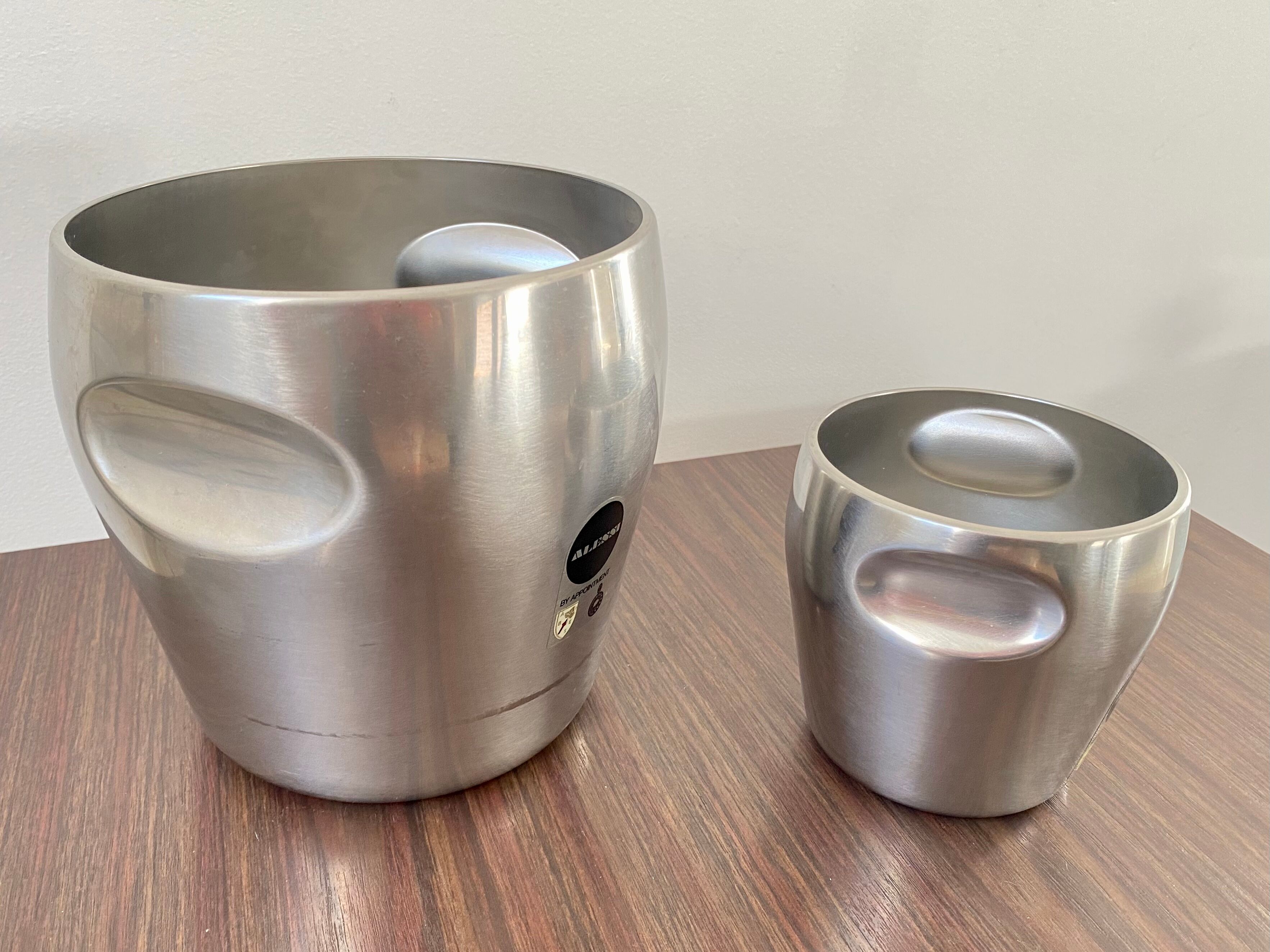Champagne bucket 872 and ice bucket 871 edition alessi design luigi massoni & carlo mazzeri