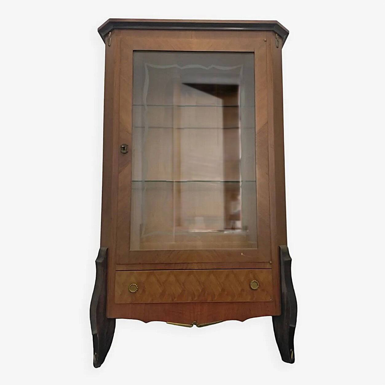 Vitrine vintage en placage de palissandre