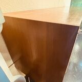 Scandinavian sideboard with 2 doors and 3 drawers in teak.