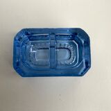 Salt shaker in electric blue molded glass