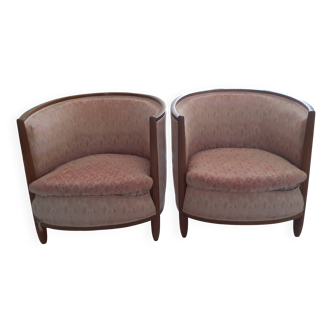 Pair of barrel armchairs from the 1930s