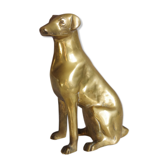 Chien assis en laiton