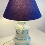 Lampe céramique bleue océan