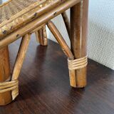 Rattan and cane footrest from the 1950s