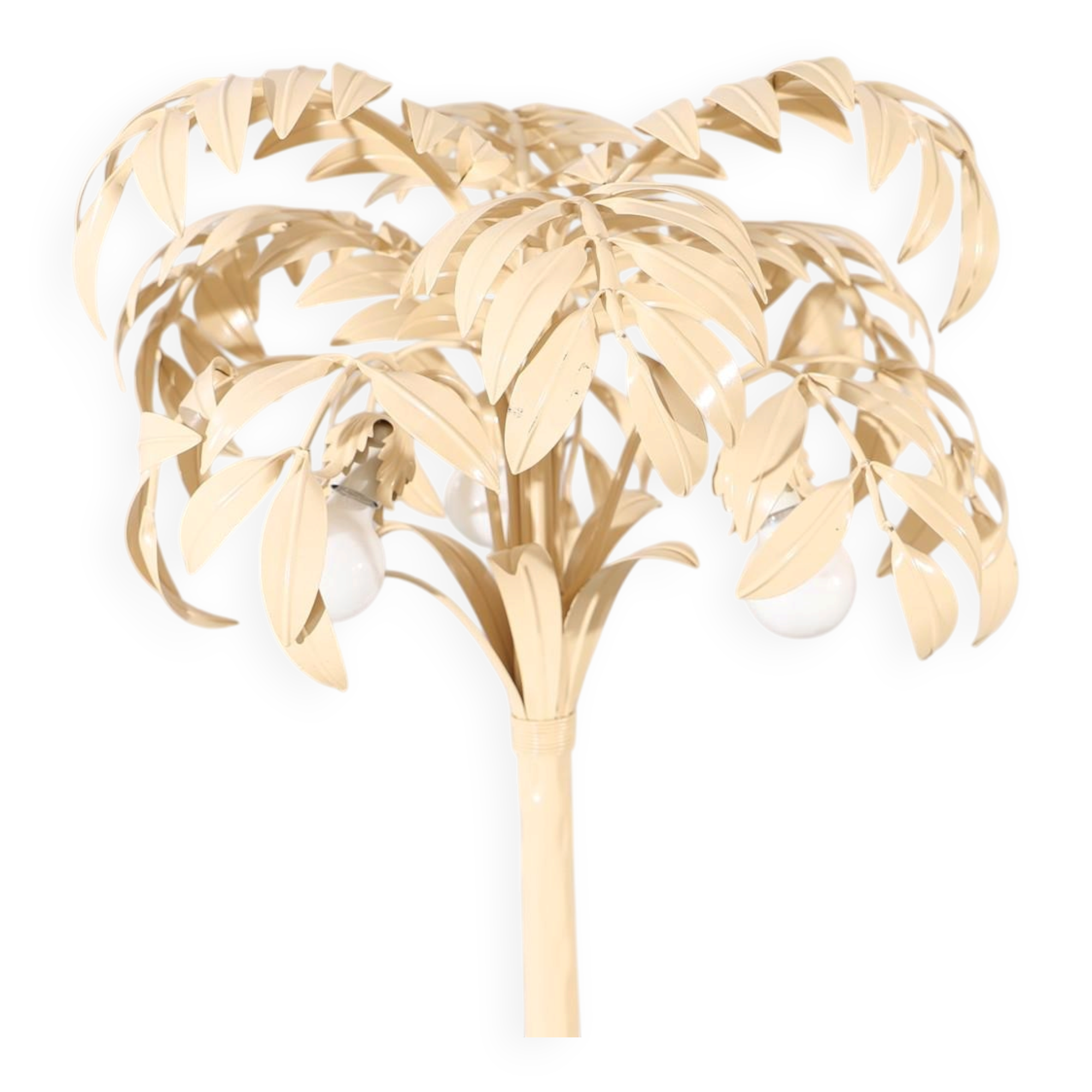 Hollywood Regency Cream White Palm Tree Floor Lamp  Attributed to Hans Kögl