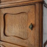 Pair of French Louis XV style nightstands in oak with Carrara marble top