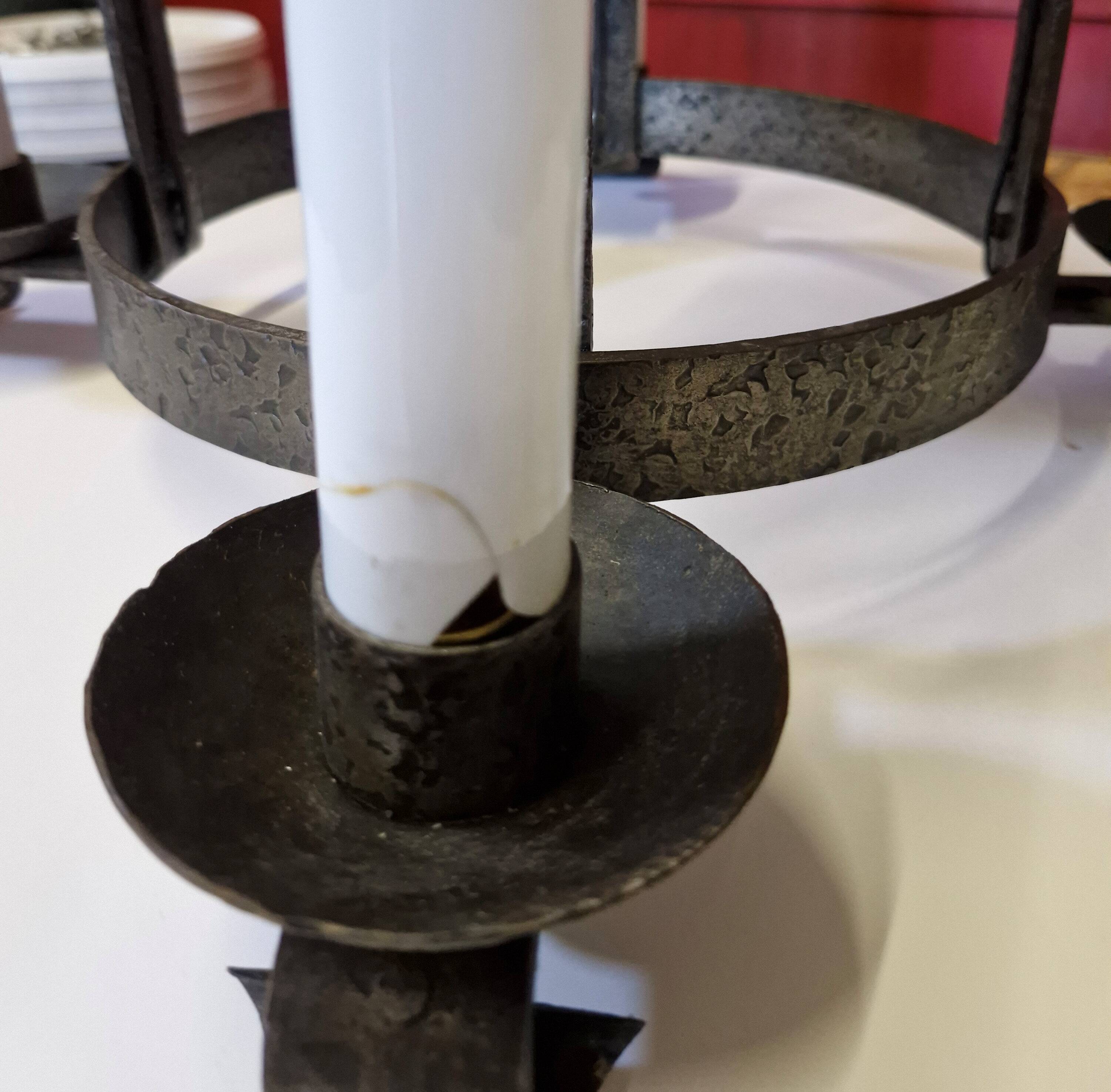 Wrought iron hanging chandelier from the 1950s