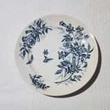 Set of 4 flat plates in Badonviller earthenware, Jasmin model, iron earth.