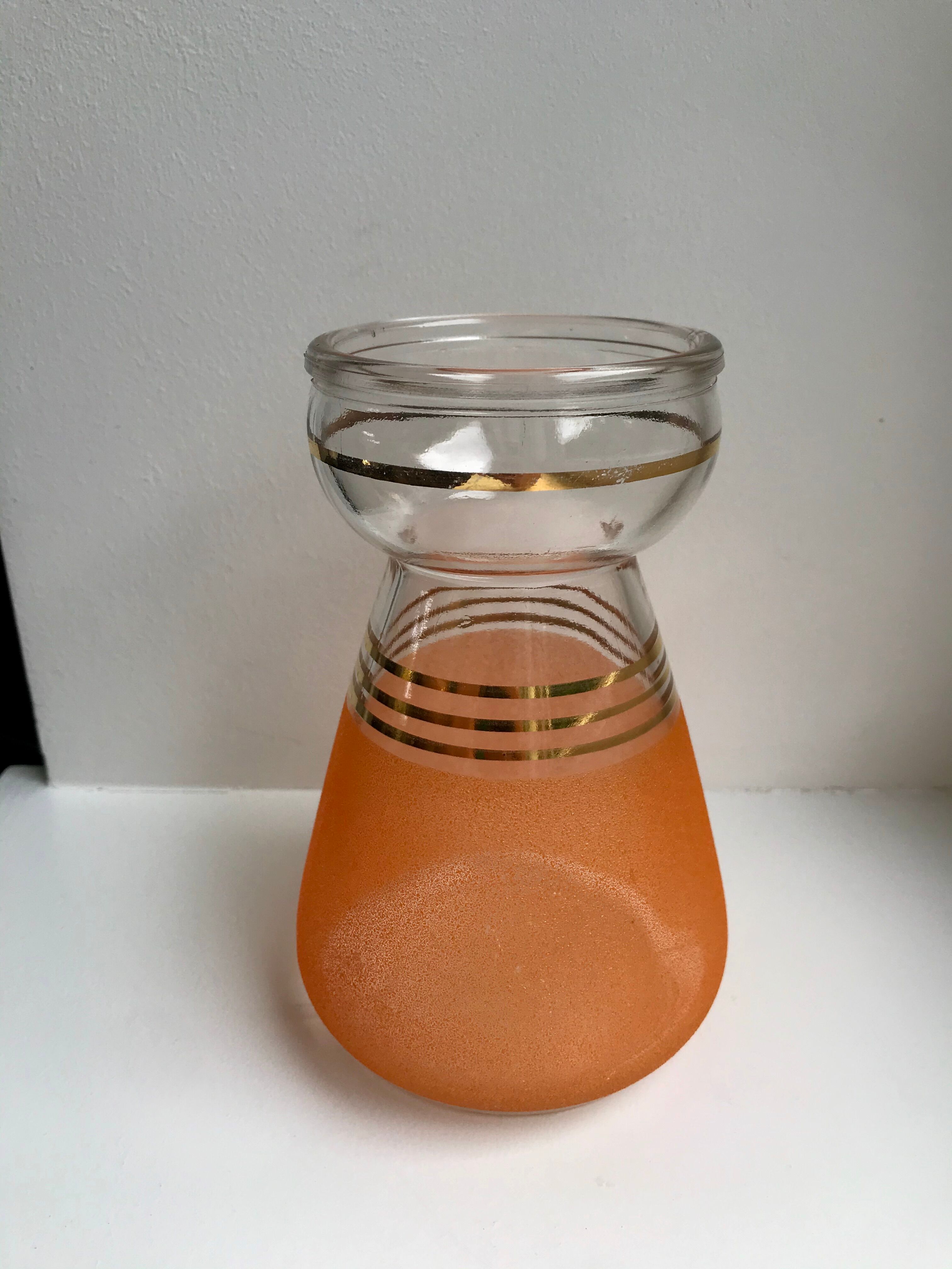 Orange granite glass vase 60s