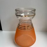 Orange granite glass vase 60s