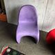 Set of 2 Panton chairs by Verner Panton for Vitra in purple and plum plastic, matte finish.