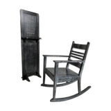 Baker and Co. rocking chair and traveling confessional, 1930s