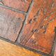 Coffee table herbarium solid oak and ceramic 1950
