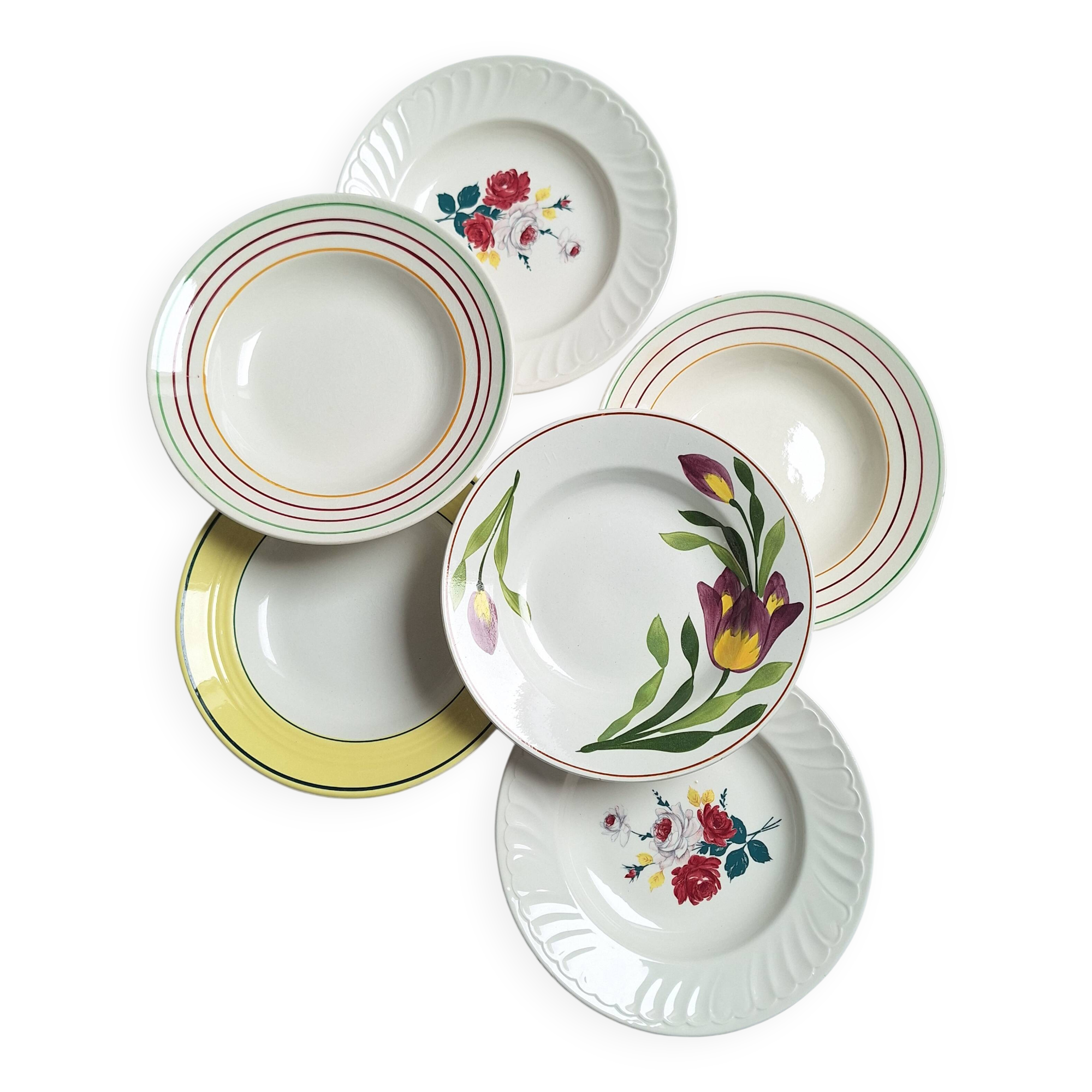 St Amand, Gien, Vintage soup plates