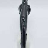 Large Deco sculpture of a panther in Murano glass, 1940s