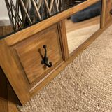 Wall mounted coat rack with mirror