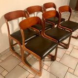 Suite de 6 chaises Baumann modèle traineau