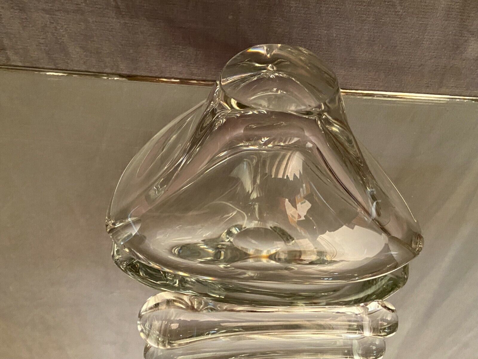 Mortar with crystal pestle signed daum