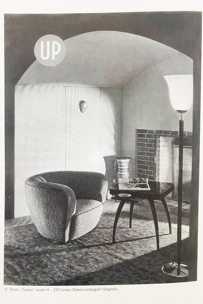 Art Deco Spider Table in Oak by J. Halabala for Up Závody, 1940s