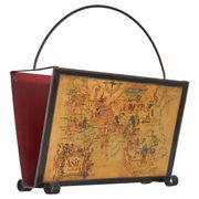 Jacques Liozu Magazine rack with silk screen printing 1950