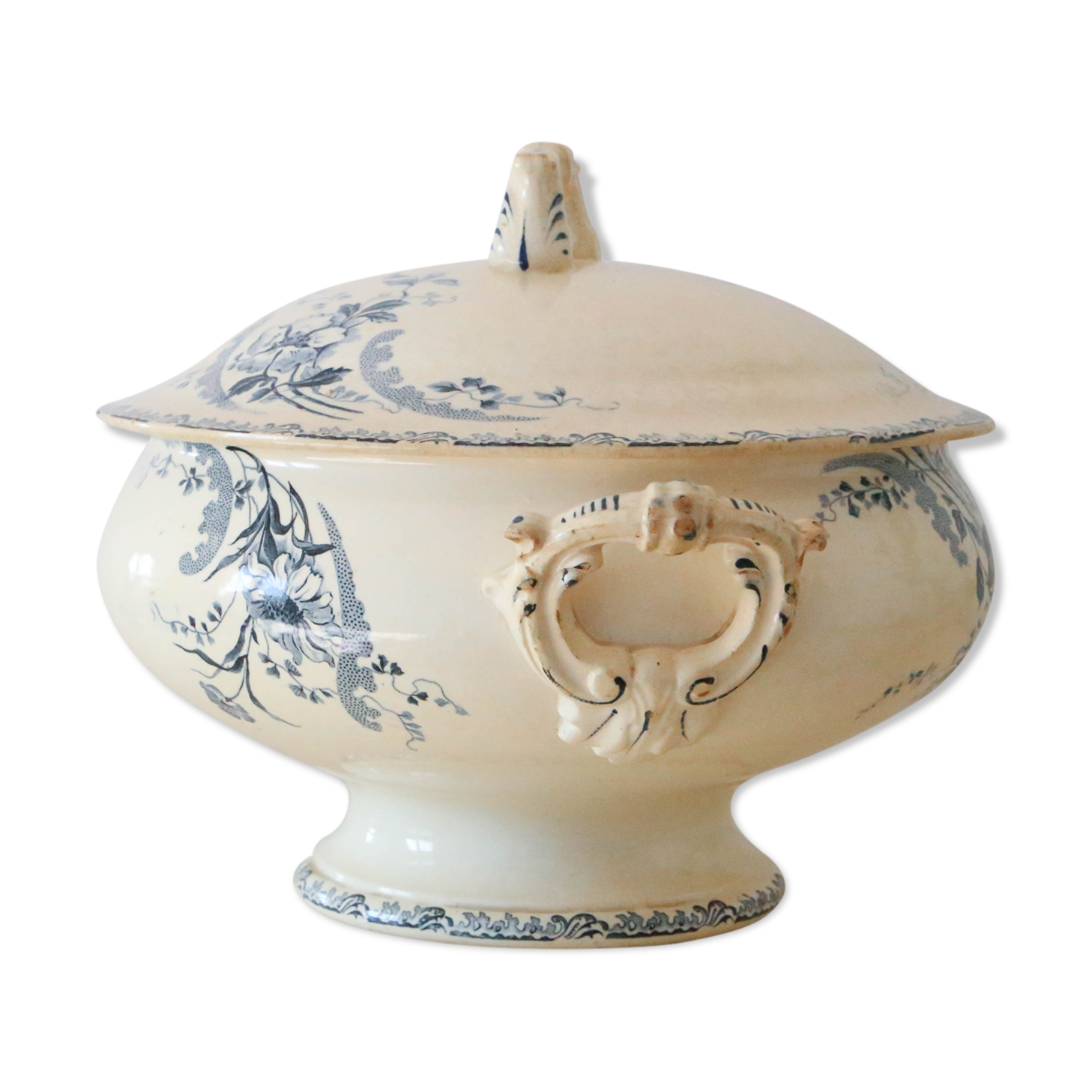 Soup bowl or salad bowl model Pornic, H. Boulenger & Cie, Terre de Fer, French manufacture