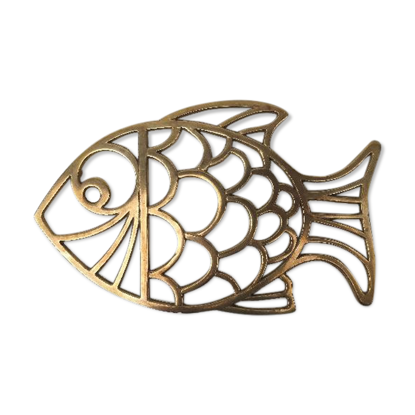 Brass fish table mat