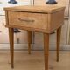 Vintage bedside table, solid oak, 1950s.