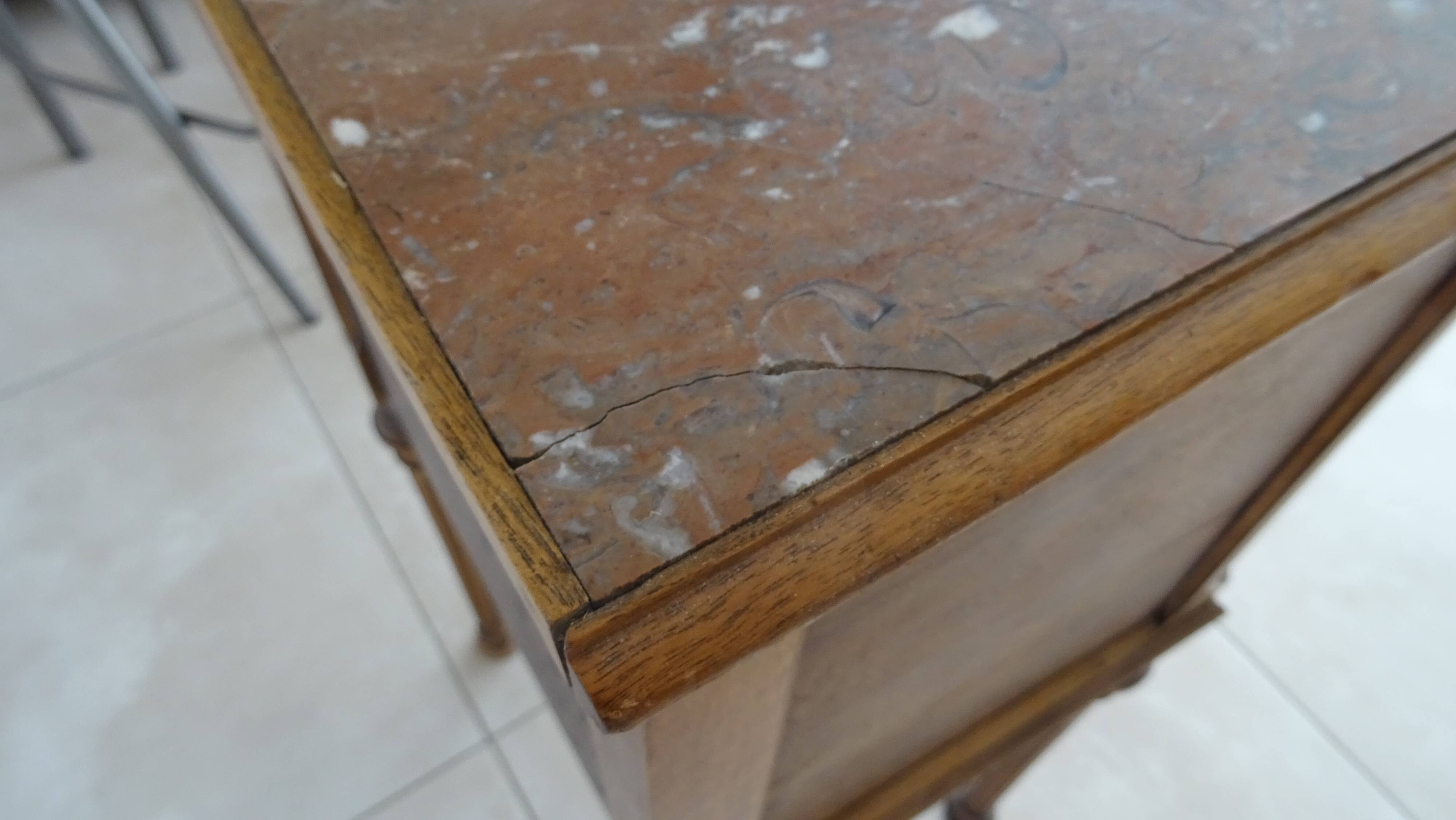 Bedside table - early 1900 - marble/ceramic
