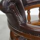 Chesterfield Office Chair on Wheels in Dark Brown Cowhide Leather