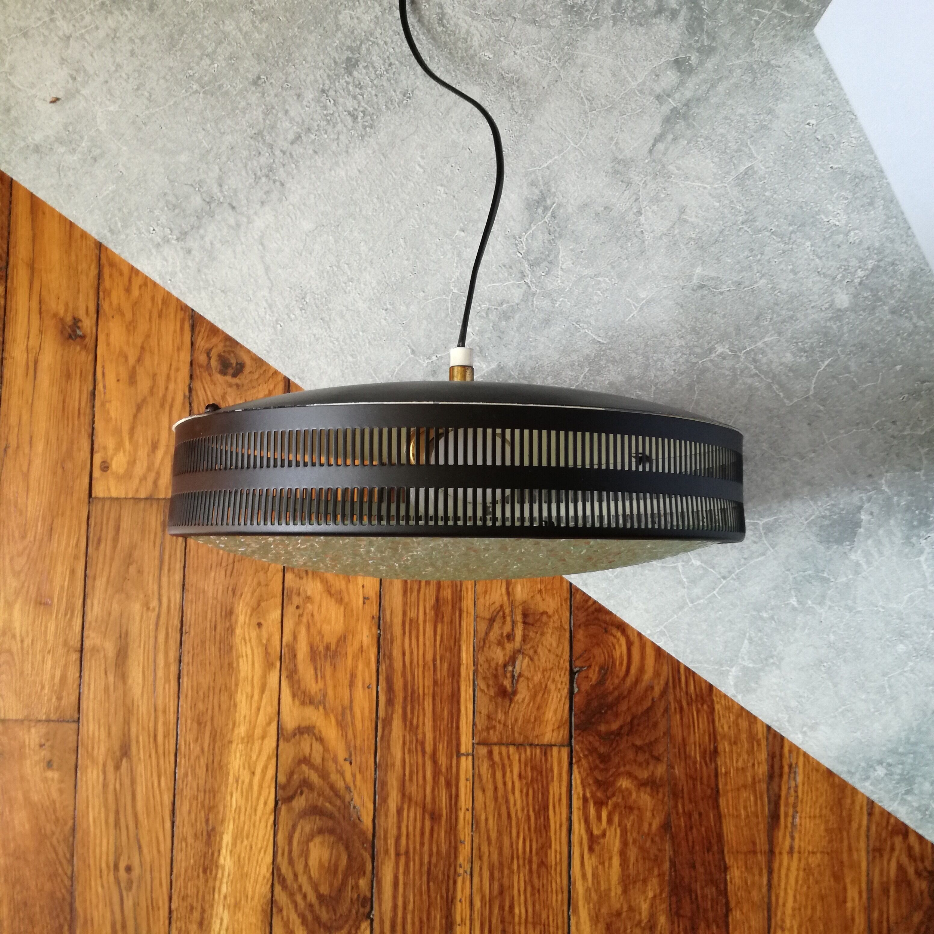 Saucer suspension in metal and glass 1960