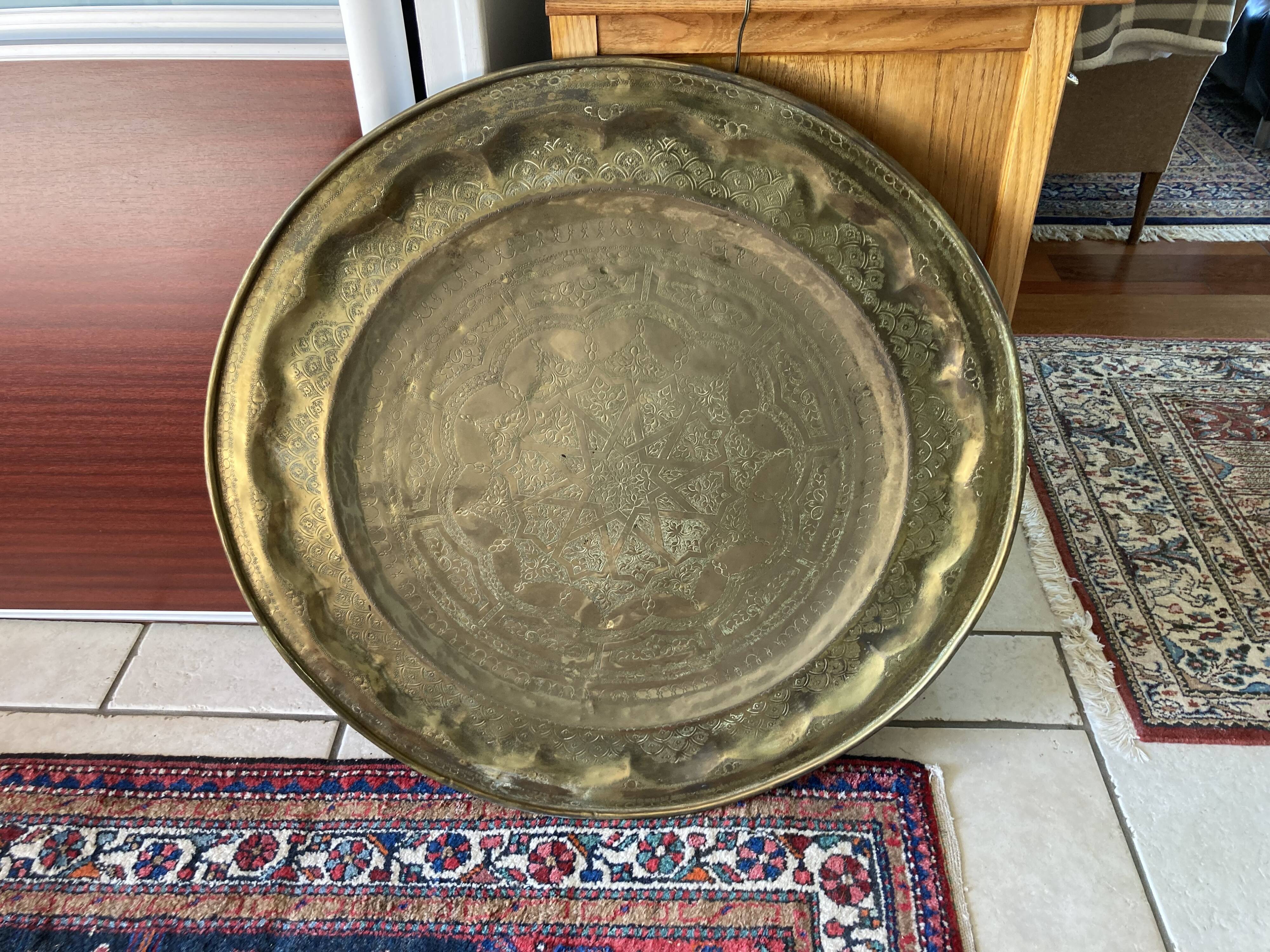 Moroccan brass tray