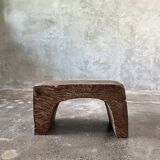 Low stool in old Asian monoxyl teak