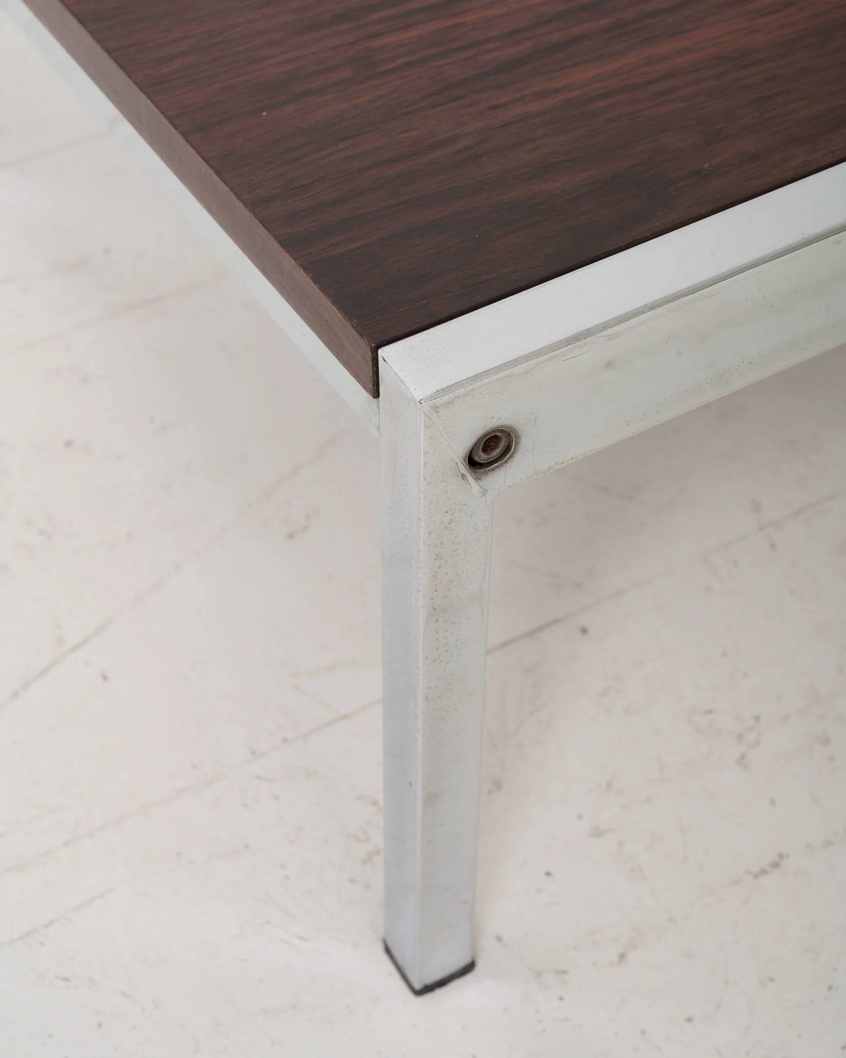 Chrome and rosewood coffee table, 1970s