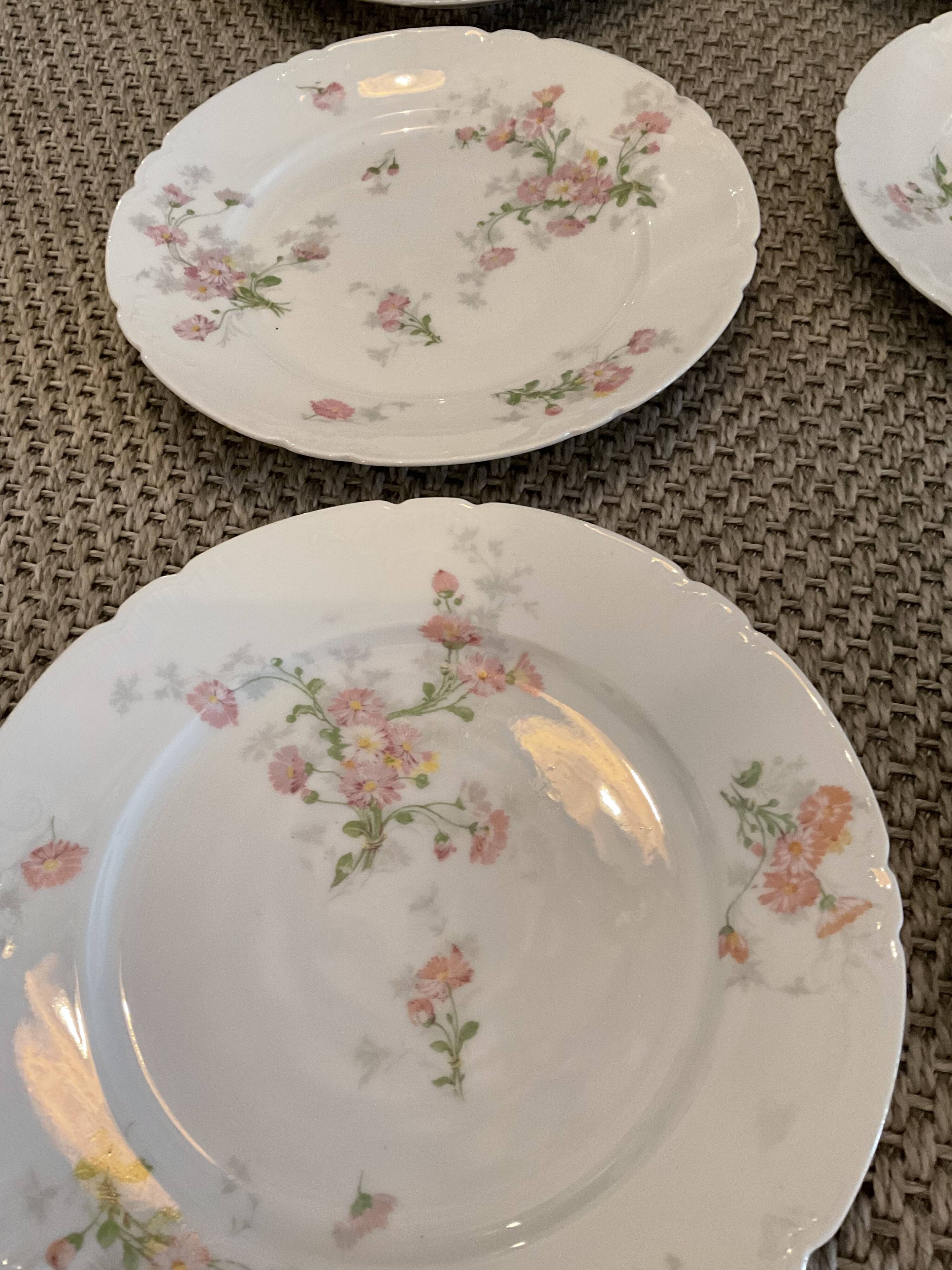 6 Flat plates diameter 22 cm .porcelain