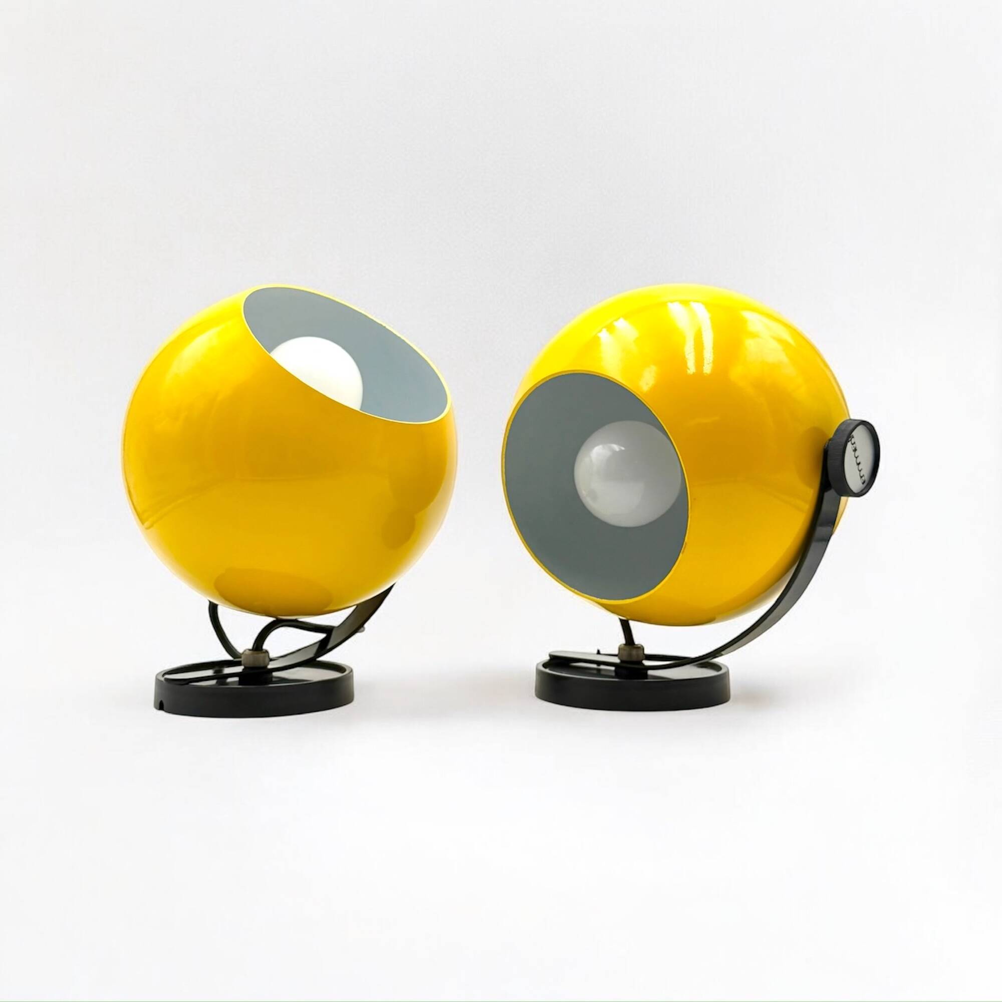 Pair of Yellow Wall Lamps by Emmedi, New Old Stock 1970s