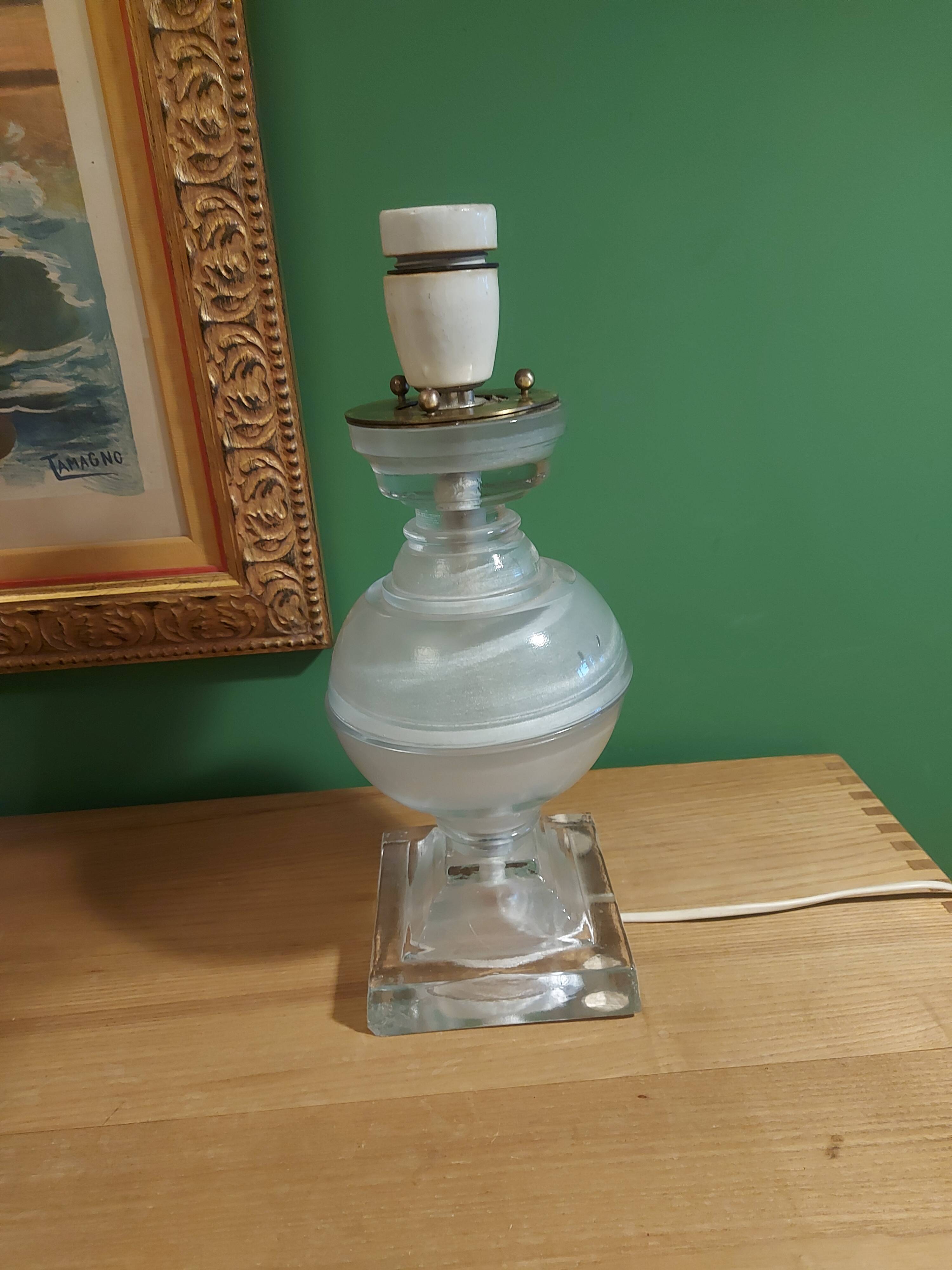 Lamp bases in blown glass, molded, Medici, baluster