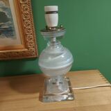 Pieds de lampe style Médicis balustre en verre souffé  et moulé