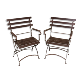 Paire fauteuils de jardin pliants