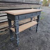 Console in patinated solid oak, late 19th century.