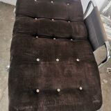Velvet and tubular metal armchair 1980
