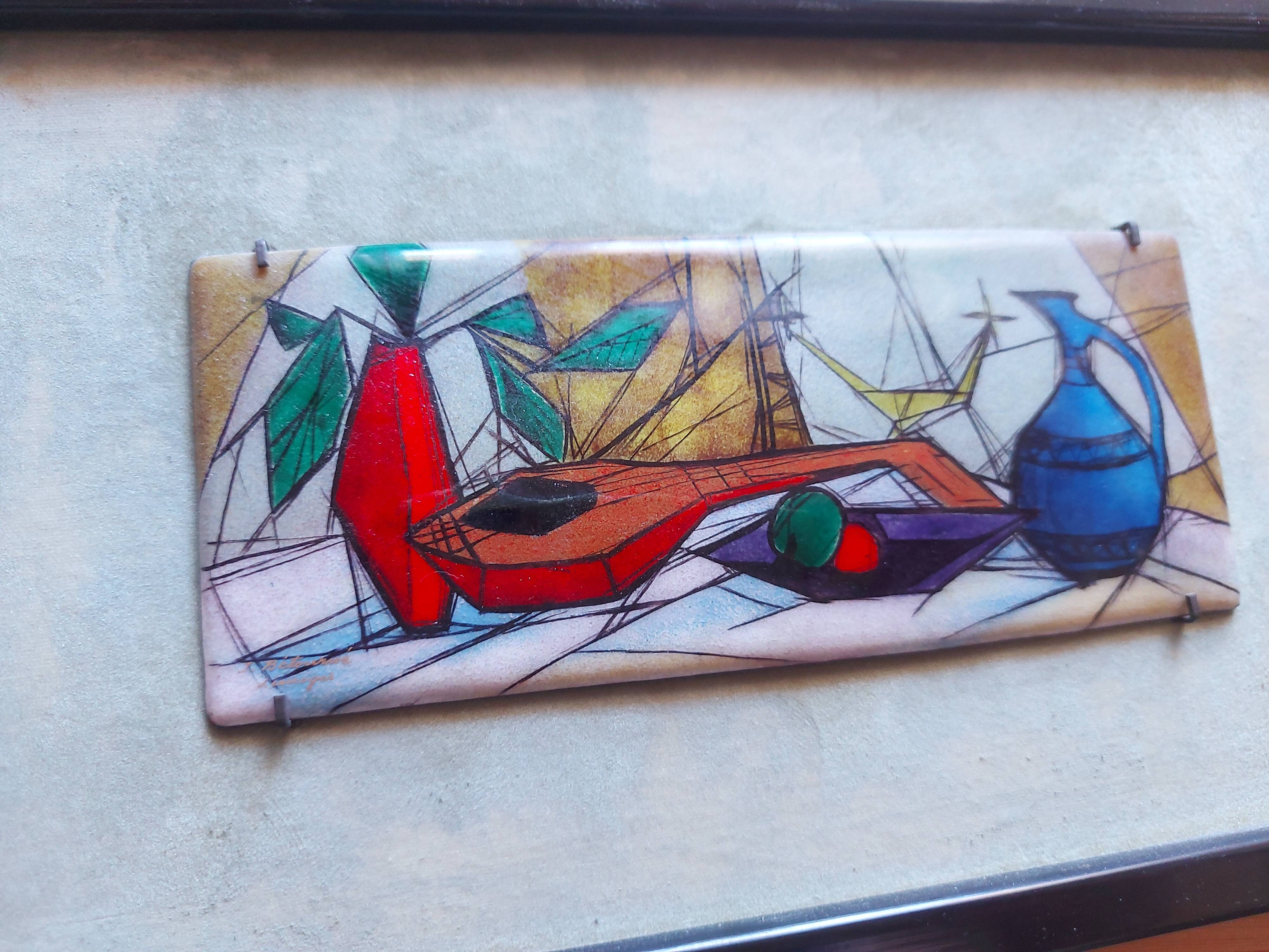 Enameled painting by the artist Tugomir Huberger, master enameler Jean Bétourné, Limoges