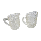 Lot of milk pots or moulded glass cream jars