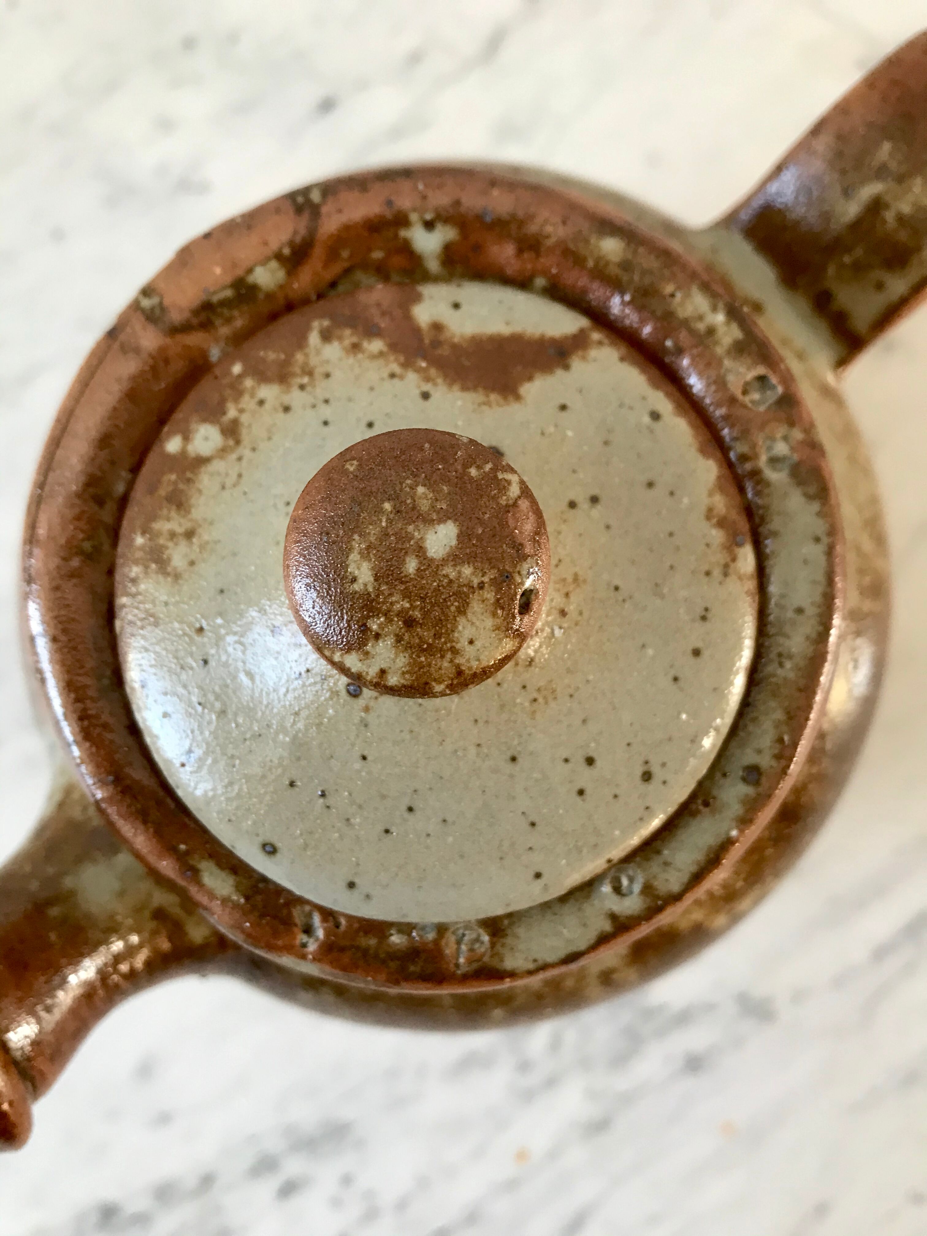 Vintage sandstone teapot 70s