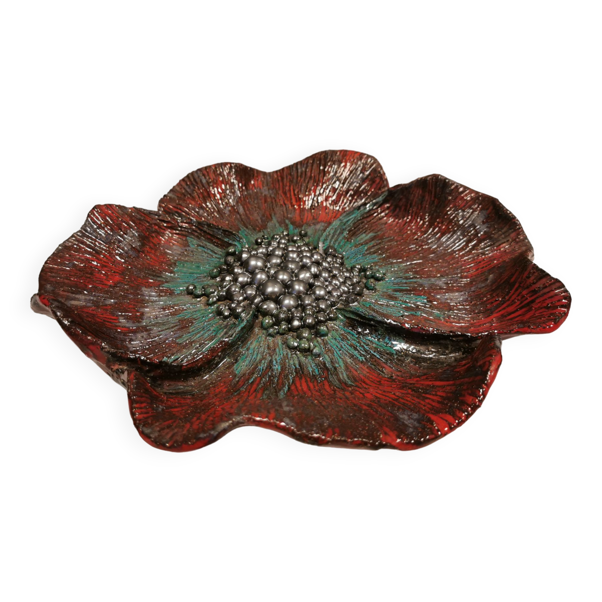 Earthenware dish, in beautiful partial glaze. Made by Sloth keramik Danamrk 1978